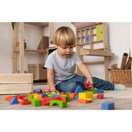 Kruzzel Houten Blokken Set - 100-Delig - Inclusief Sorteeremmer