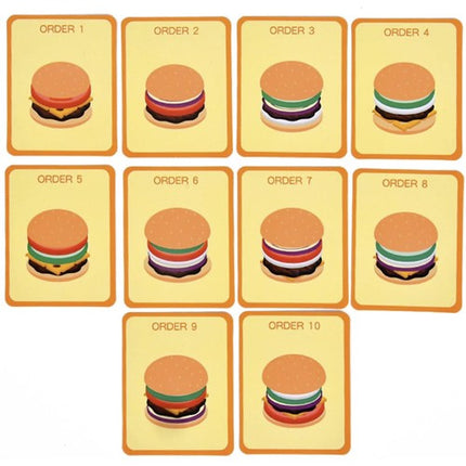 Kruzzel Houten Burger Sorteerset - Educatieve Restaurant Puzzel