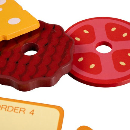 Kruzzel Houten Burger Sorteerset - Educatieve Restaurant Puzzel