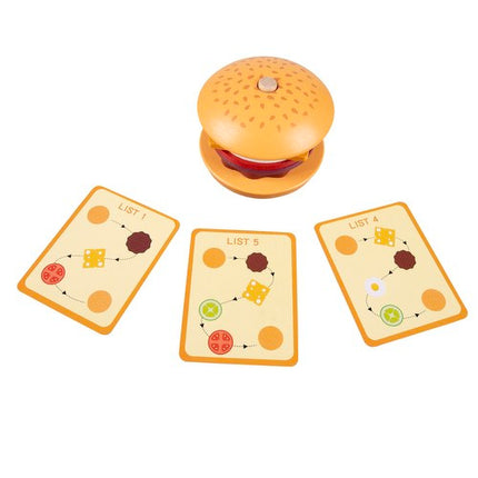 Kruzzel Houten Burger Sorteerset - Educatieve Restaurant Puzzel