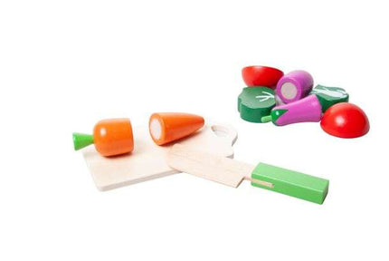 Kruzzel Houten Snijgroenten en Fruit Set - 14-Delig - Inclusief Emmer