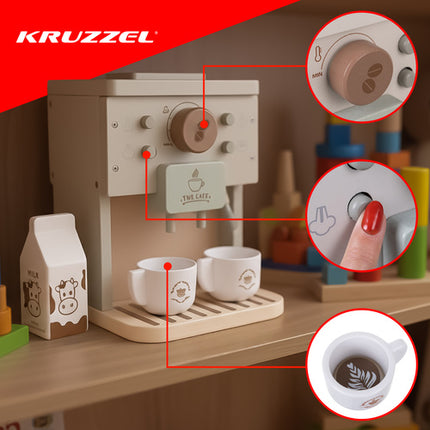 Kruzzel Houten Koffiezetapparaat - Educatieve Speelset
