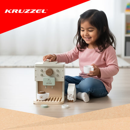 Kruzzel Houten Koffiezetapparaat - Educatieve Speelset