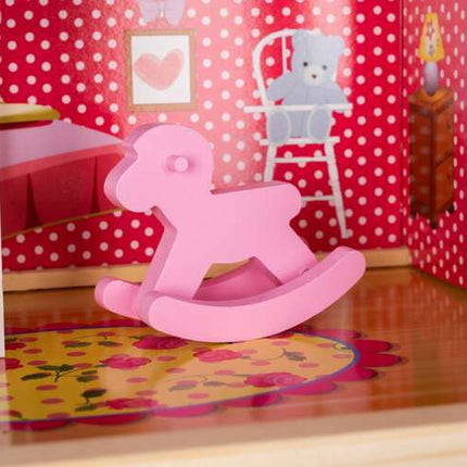 Kruzzel Houten Poppenhuis Villa - 90 cm - Inclusief Ledverlichting en Meubels