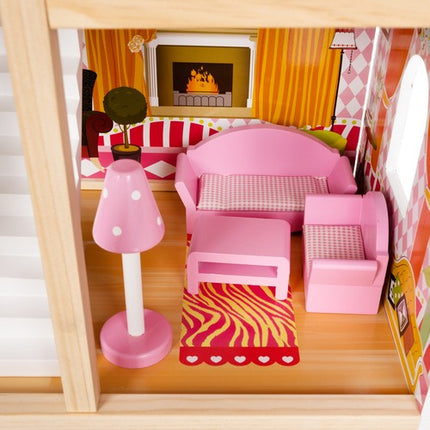 Kruzzel Houten Poppenhuis Villa met Zwembad - 90 cm