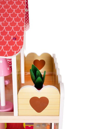 Kruzzel Houten Poppenhuis Villa met Zwembad - 90 cm