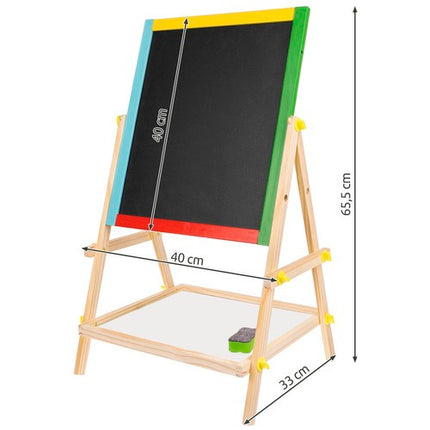 Kruzzel Dubbelzijdig Houten Tekenbord - Magnetisch - Met Accessoires