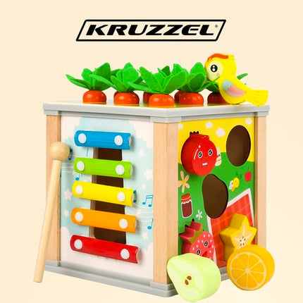 Kruzzel Houten Educatieve Kubus - 5-in-1 Speelbox