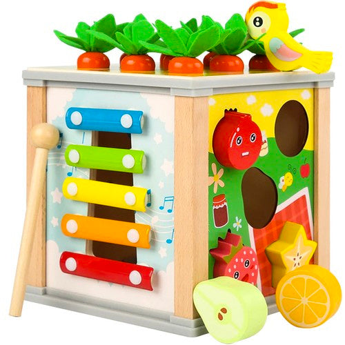 Kruzzel Houten Educatieve Kubus - 5-in-1 Speelbox