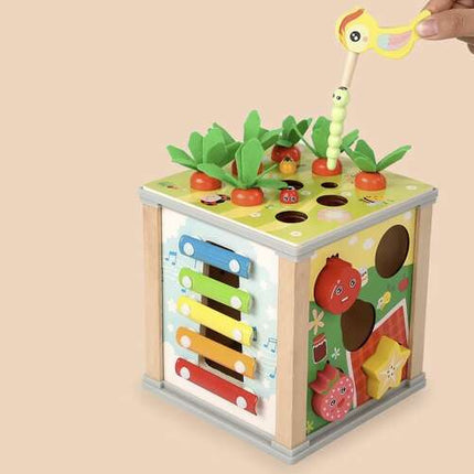 Kruzzel Houten Educatieve Kubus - 5-in-1 Speelbox
