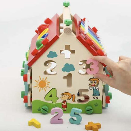 Kruzzel Educatief Houten Speelhuis - 6-in-1 Sorteerhuis