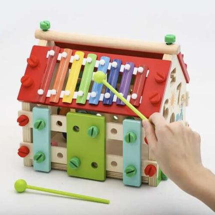 Kruzzel Educatief Houten Speelhuis - 6-in-1 Sorteerhuis
