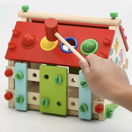 Kruzzel Educatief Houten Speelhuis - 6-in-1 Sorteerhuis
