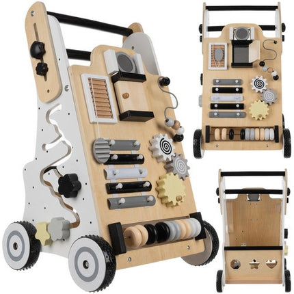 Kruzzel Houten Loopwagen - Educatieve Activiteitenkar - Montessori