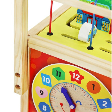 Houten Loopwagen met Educatieve Kubus – 5-in-1 Speelgoed