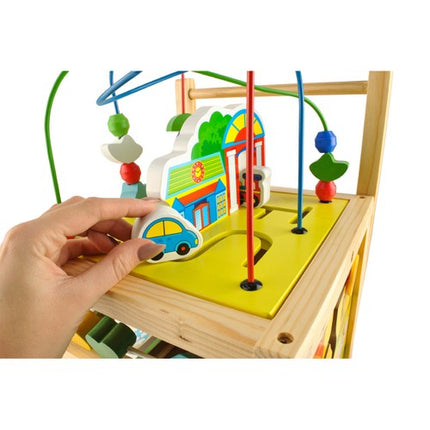 Houten Loopwagen met Educatieve Kubus – 5-in-1 Speelgoed