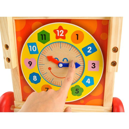 Houten Loopwagen met Educatieve Kubus – 5-in-1 Speelgoed