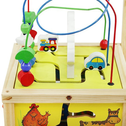 Houten Loopwagen met Educatieve Kubus – 5-in-1 Speelgoed
