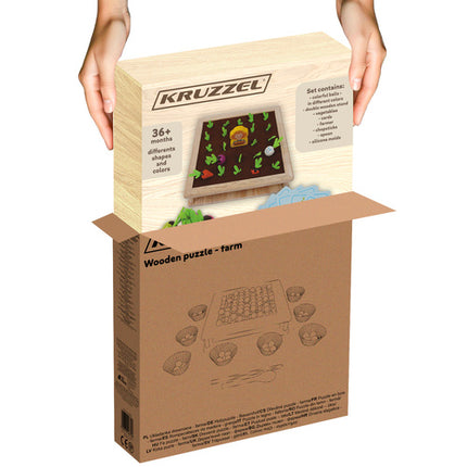Kruzzel 2-in-1 Houten Boerderij Spel - Kralen & Memory