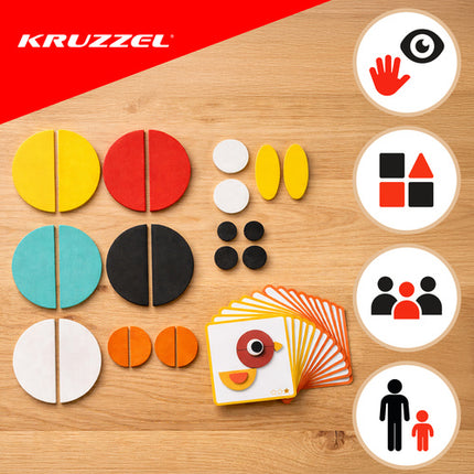 Kruzzel Houten Dierenpuzzel - Geometrische Vormen - Educatief Spel