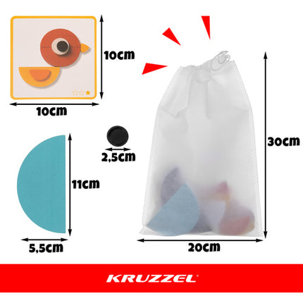 Kruzzel Houten Dierenpuzzel - Geometrische Vormen - Educatief Spel