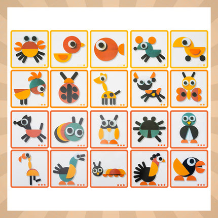 Kruzzel Houten Dierenpuzzel - Geometrische Vormen - Educatief Spel