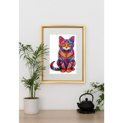 Kruzzel Houten Kattenpuzzel - 130 Stukjes - Decoratieve Vormpuzzel