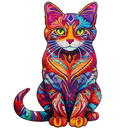 Kruzzel Houten Kattenpuzzel - 130 Stukjes - Decoratieve Vormpuzzel