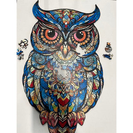 Kruzzel Houten Puzzel - Uil - 177 Stukjes - Educatieve Decoratie