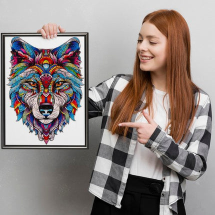 Kruzzel Houten Puzzel - Wolf - 170 Stukjes - Educatieve Decoratie