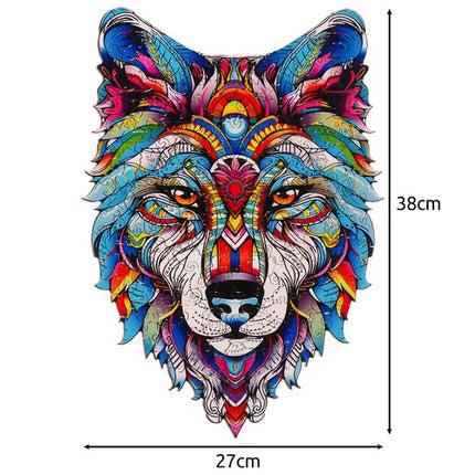 Kruzzel Houten Puzzel - Wolf - 170 Stukjes - Educatieve Decoratie