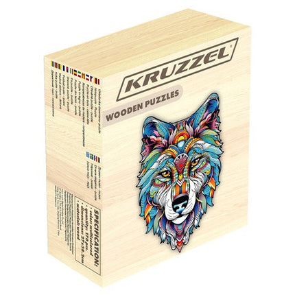 Kruzzel Houten Puzzel - Wolf - 170 Stukjes - Educatieve Decoratie