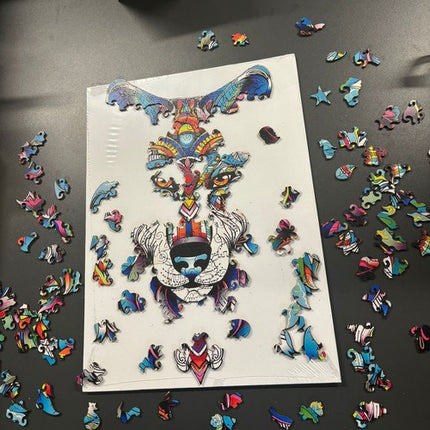 Kruzzel Houten Puzzel - Wolf - 170 Stukjes - Educatieve Decoratie