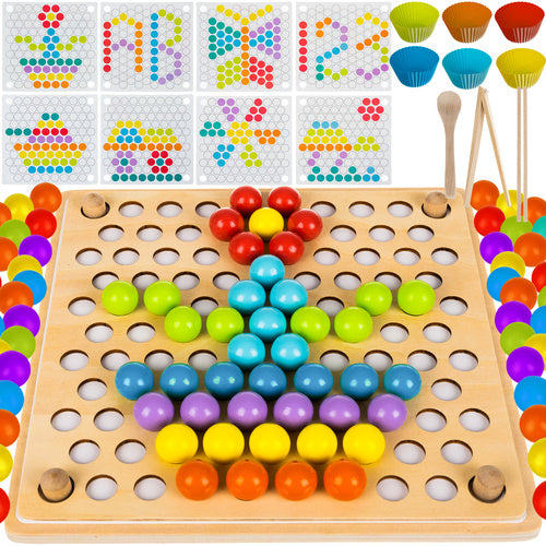 Kruzzel Houten Kralen Mozaïek - Educatieve Puzzelset