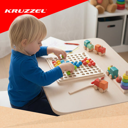 Kruzzel Houten Kralen Mozaïek - Educatieve Puzzelset