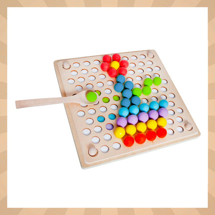 Kruzzel Houten Kralen Mozaïek - Educatieve Puzzelset