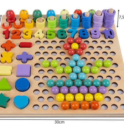 Kruzzel Houten Puzzel met Kralen - Educatieve Mosaic Set - 30x30 cm