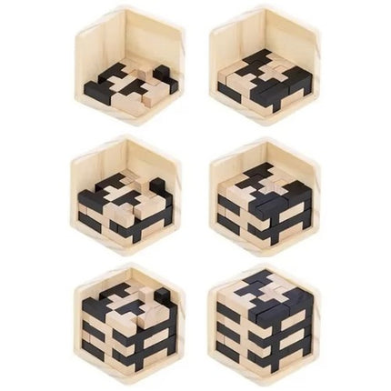 Kruzzel Houten Puzzelkubus - Brain Teaser - 52-Delig