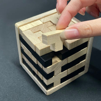 Kruzzel Houten Puzzelkubus - Brain Teaser - 52-Delig