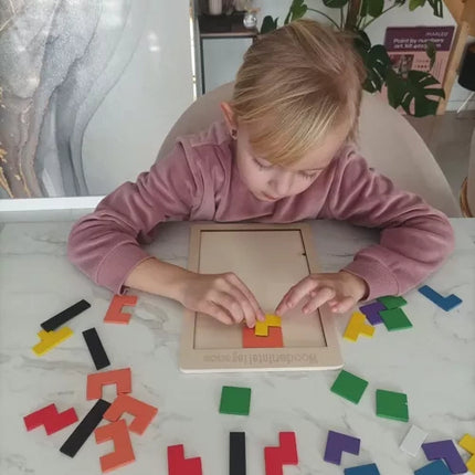 Kruzzel Houten Puzzelset - Logisch Puzzelspel - 40 Blokken
