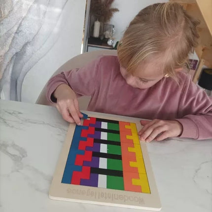Kruzzel Houten Puzzelset - Logisch Puzzelspel - 40 Blokken