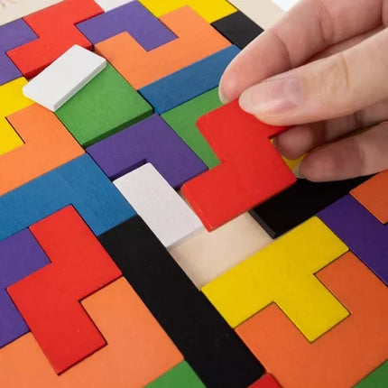 Kruzzel Houten Puzzelset - Logisch Puzzelspel - 40 Blokken