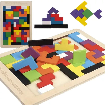 Kruzzel Houten Puzzelset - Logisch Puzzelspel - 40 Blokken