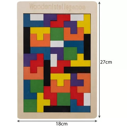 Kruzzel Houten Puzzelset - Logisch Puzzelspel - 40 Blokken