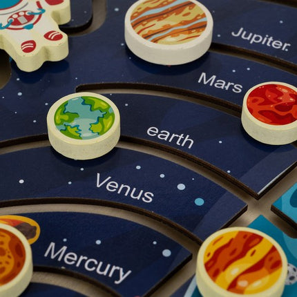 Kruzzel Houten Puzzel - Zonnestelsel - Educatief Montessori Speelgoed