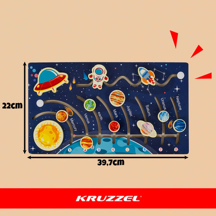 Kruzzel Houten Zonnestelsel Puzzel - Montessori - Educatief Spel