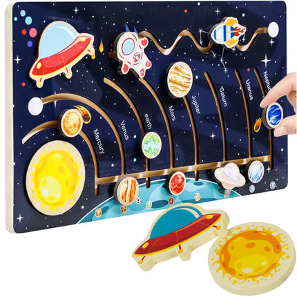 Kruzzel Houten Zonnestelsel Puzzel - Montessori - Educatief Spel