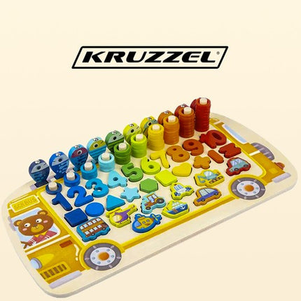 Kruzzel Houten Educatieve Puzzel - 6-in-1 Sorteerspel
