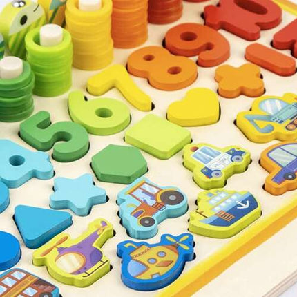Kruzzel Houten Educatieve Puzzel - 6-in-1 Sorteerspel