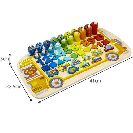 Kruzzel Houten Educatieve Puzzel - 6-in-1 Sorteerspel